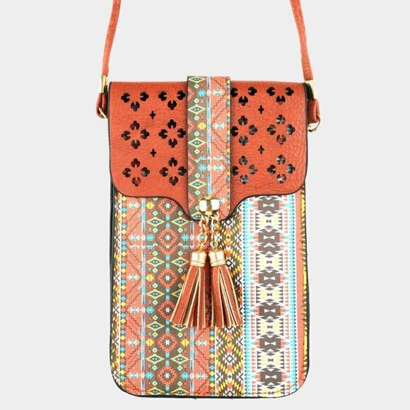 Touch Screen Crossbody Cell Phone Bag Brown - Picture 1 of 6
